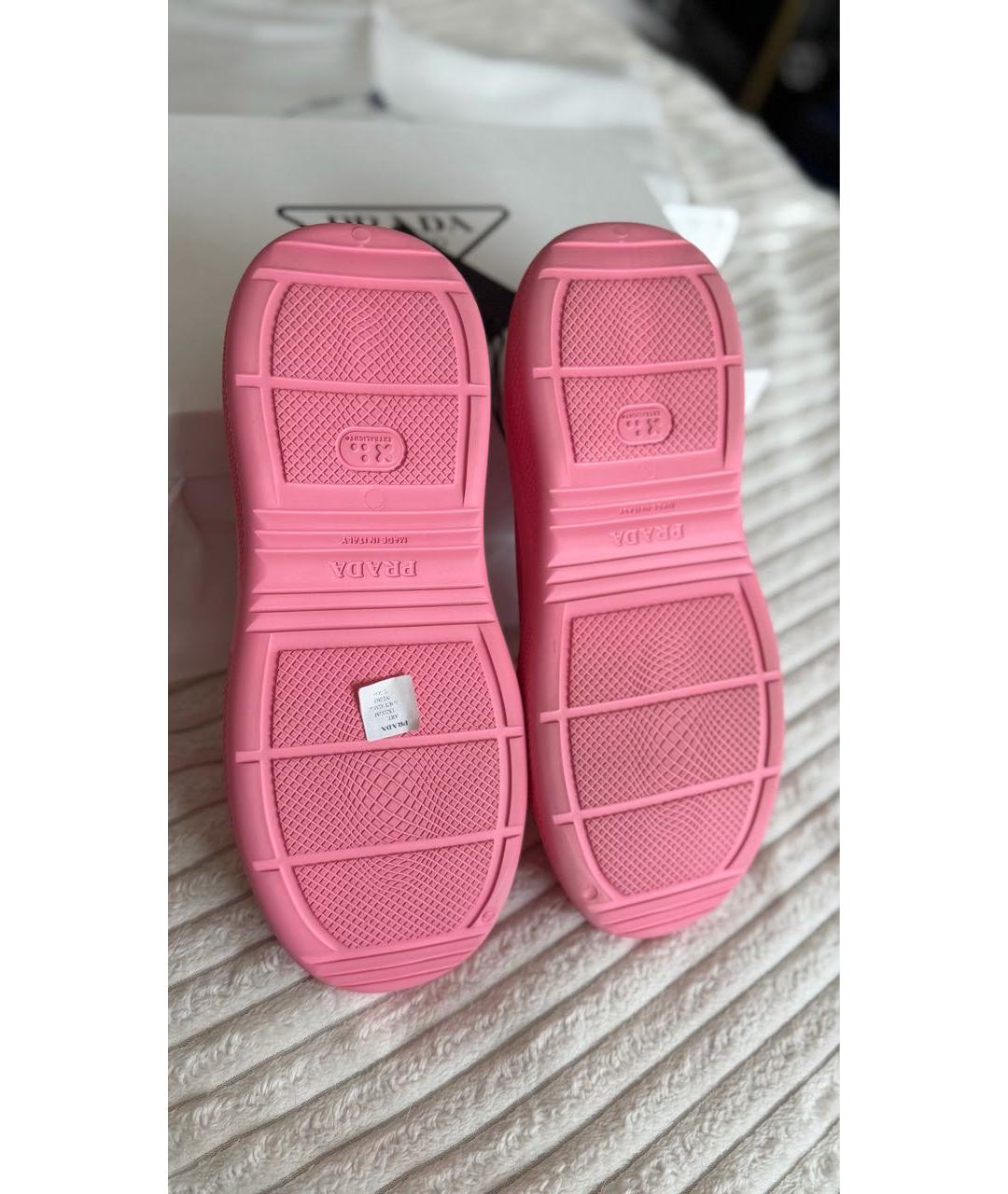 PRADA Розовые резиновые сабо, фото 4