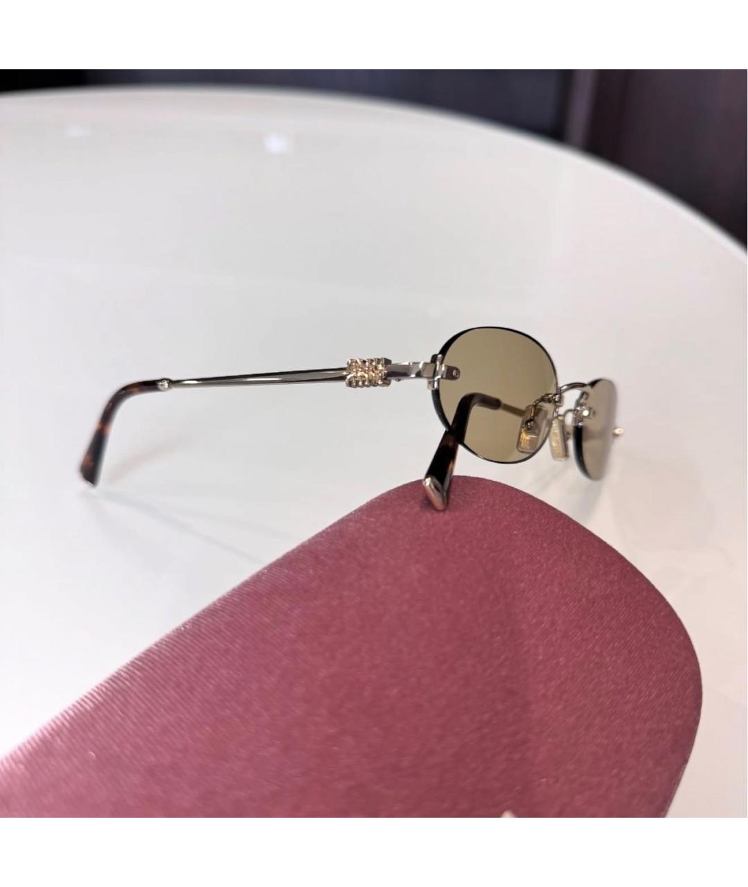 MIU MIU Желтые металлические солнцезащитные очки, фото 4