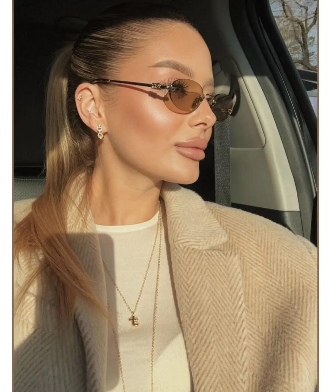 MIU MIU Желтые металлические солнцезащитные очки, фото 7