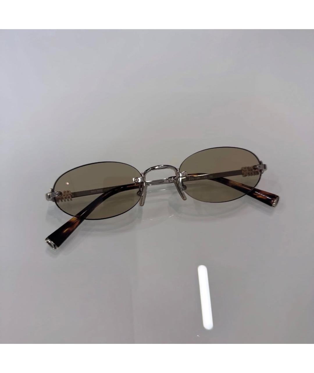 MIU MIU Желтые металлические солнцезащитные очки, фото 3