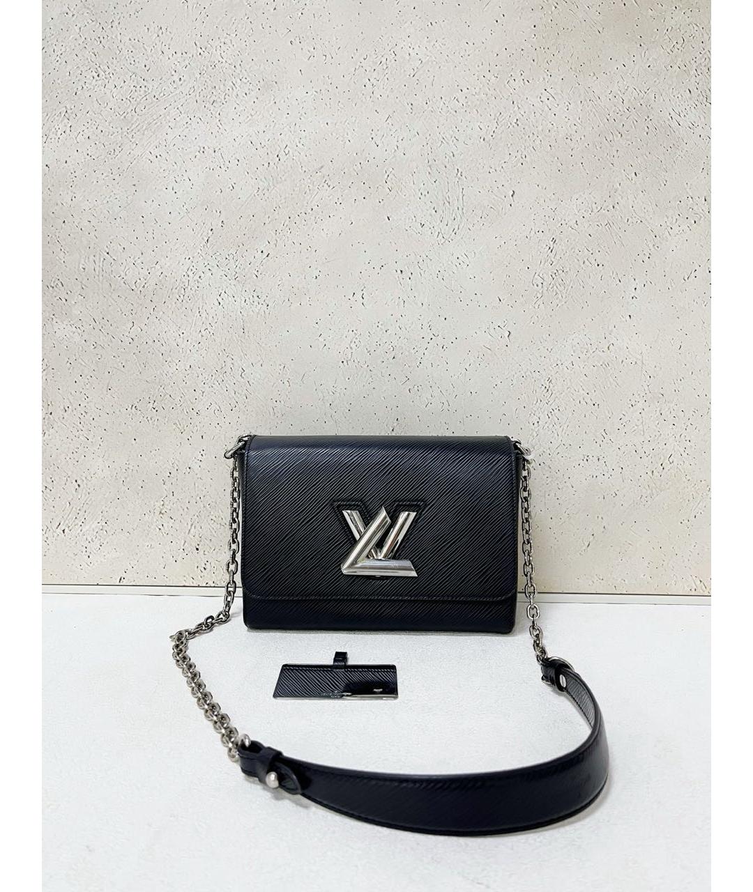 LOUIS VUITTON Черная кожаная сумка через плечо, фото 7