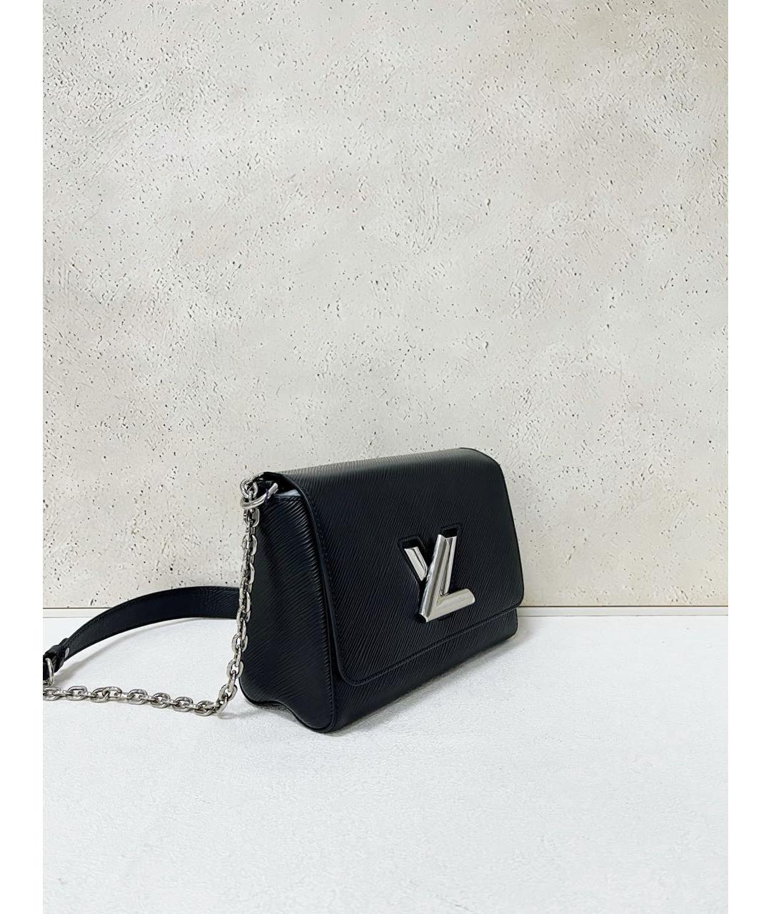 LOUIS VUITTON Черная кожаная сумка через плечо, фото 4