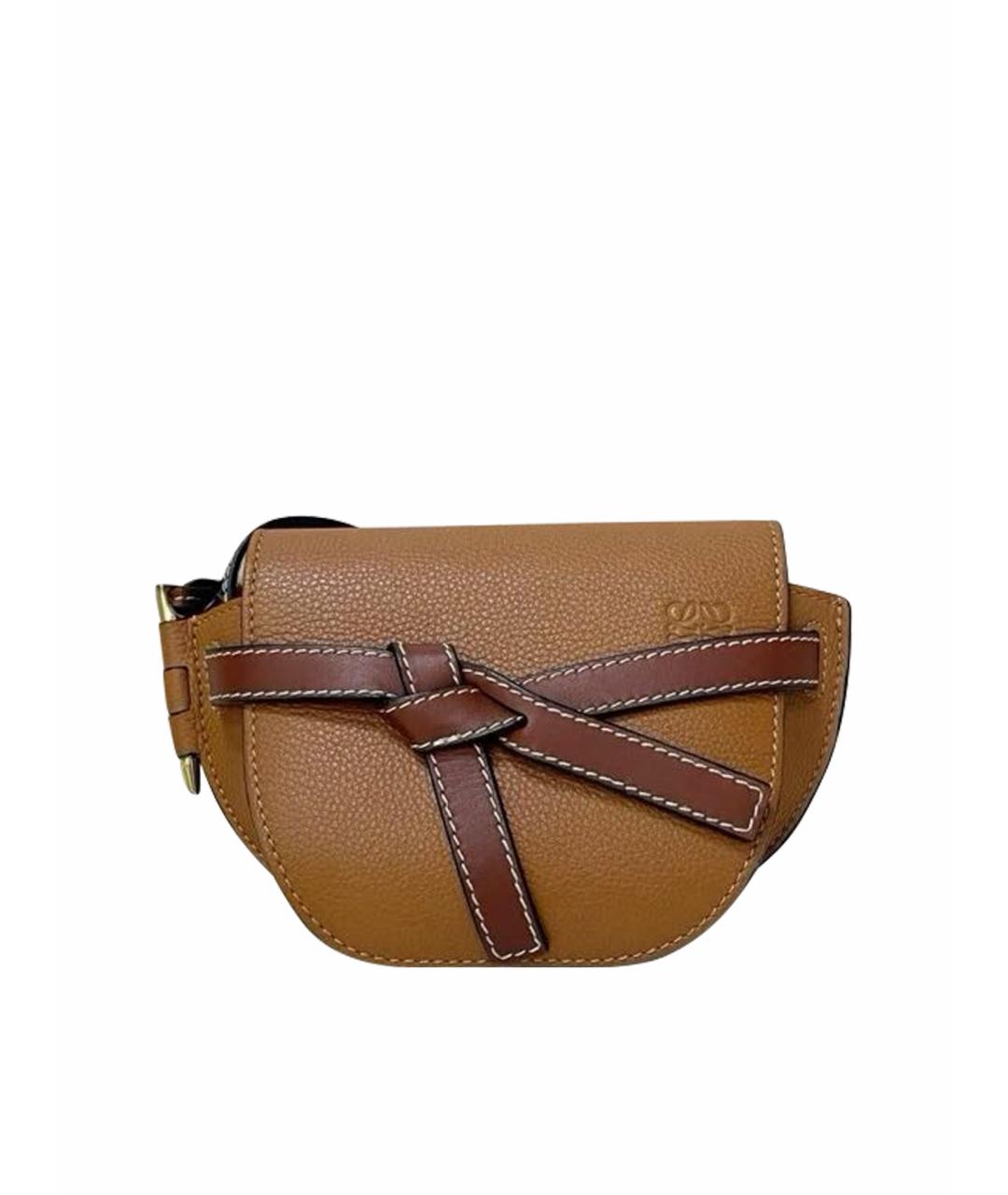 LOEWE Коричневая кожаная сумка через плечо, фото 1