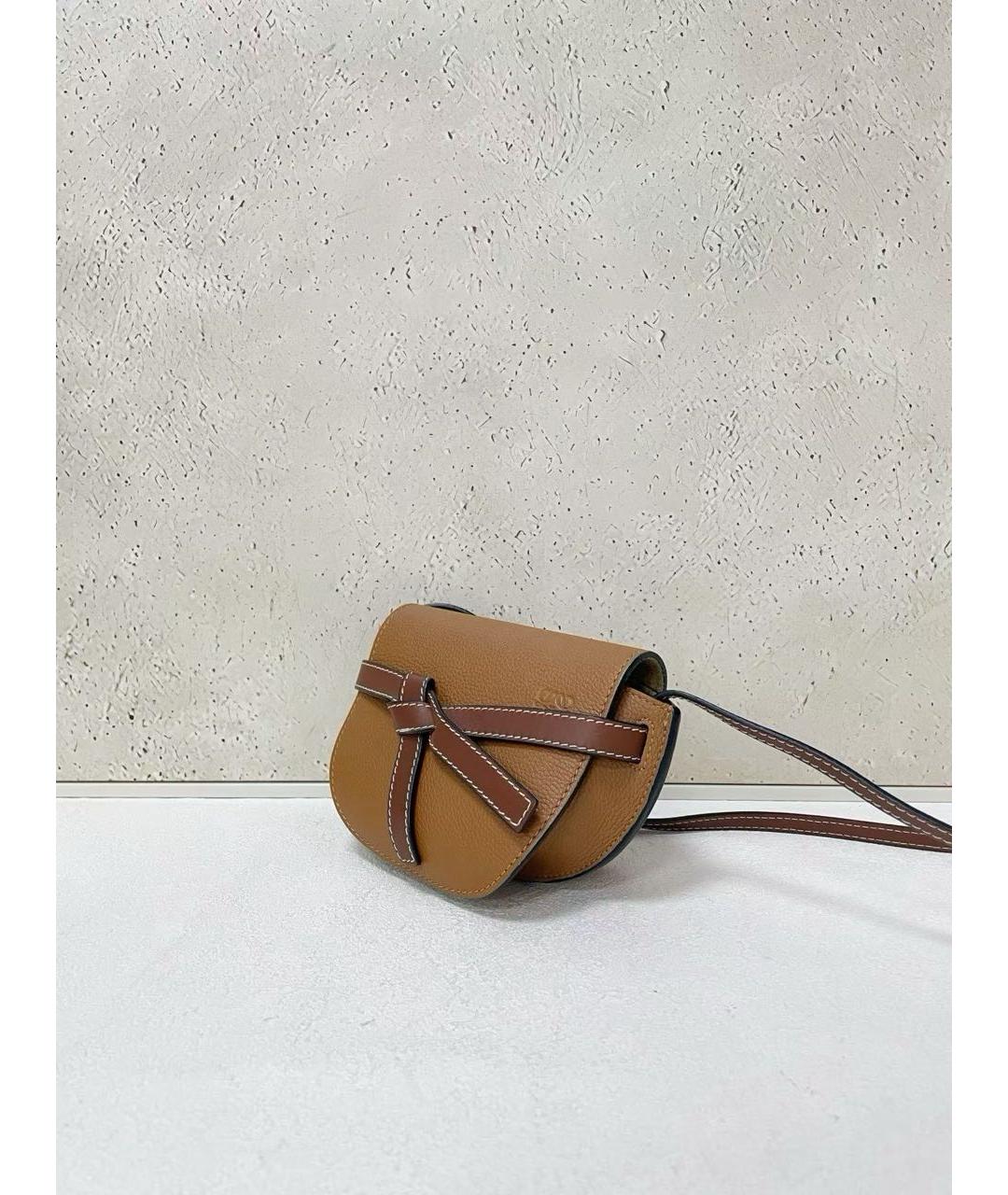 LOEWE Коричневая кожаная сумка через плечо, фото 5