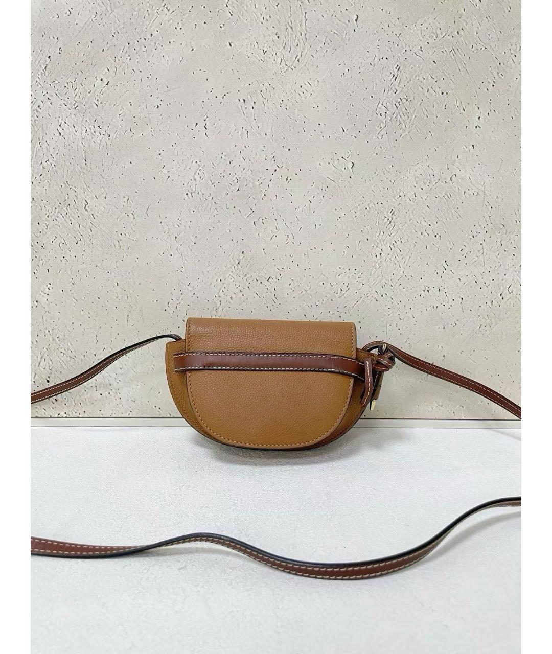 LOEWE Коричневая кожаная сумка через плечо, фото 3
