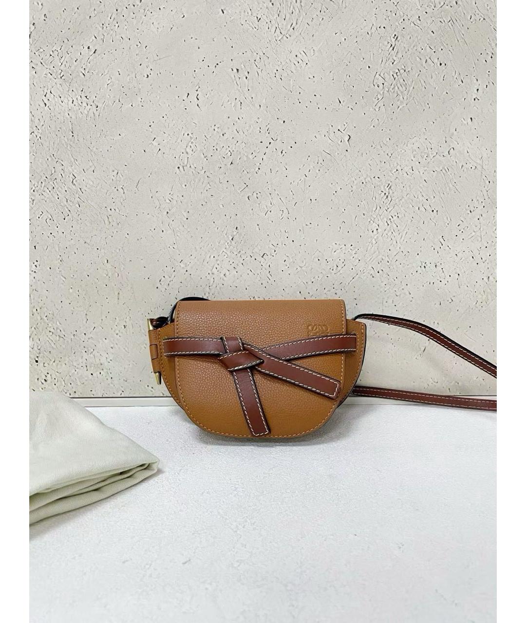 LOEWE Коричневая кожаная сумка через плечо, фото 7
