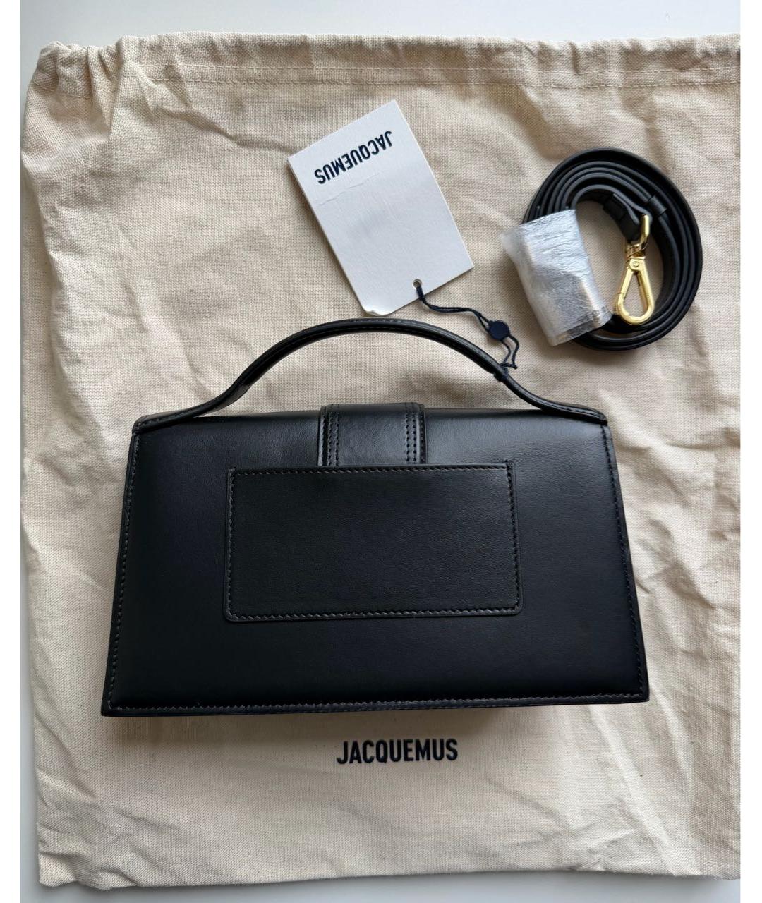 JACQUEMUS Черная кожаная сумка с короткими ручками, фото 3