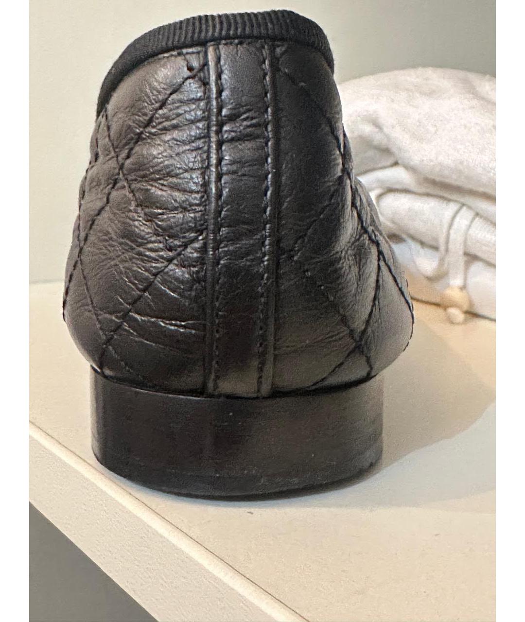 CHANEL Черные кожаные балетки, фото 5