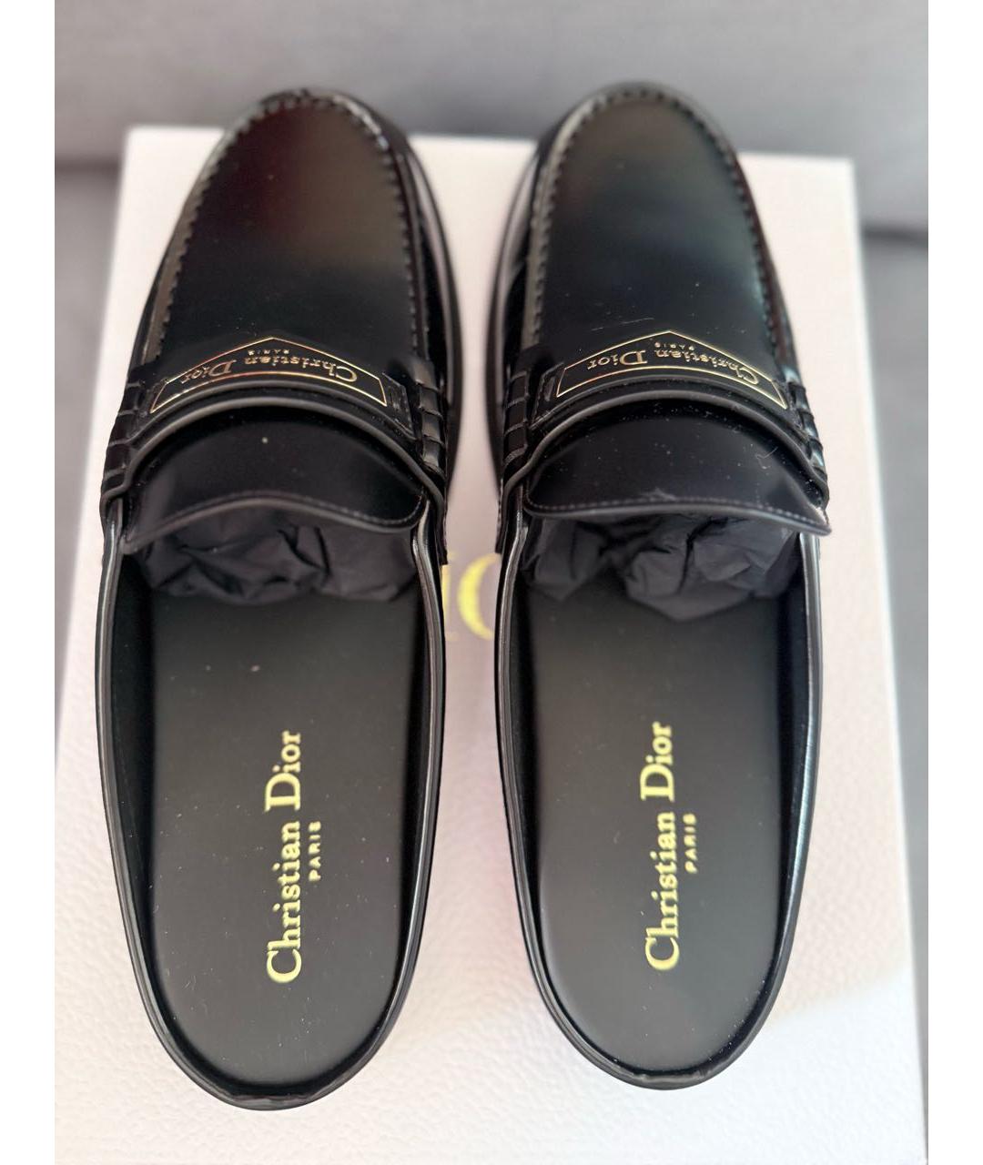 CHRISTIAN DIOR Черные кожаные мюли, фото 2
