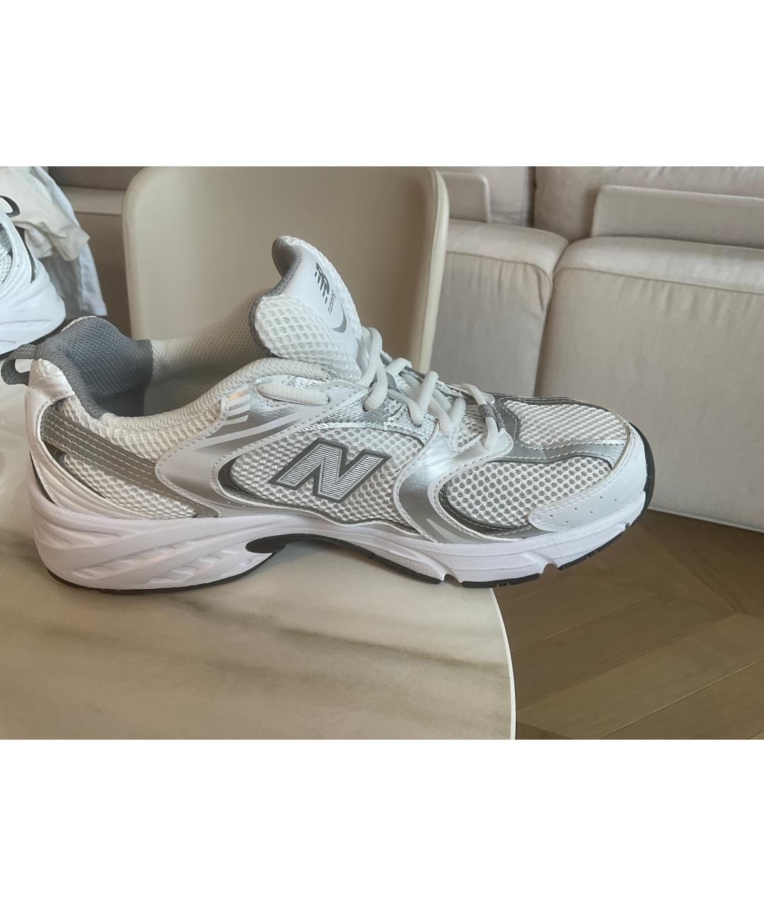 NEW BALANCE Белые кожаные низкие кроссовки / кеды, фото 3