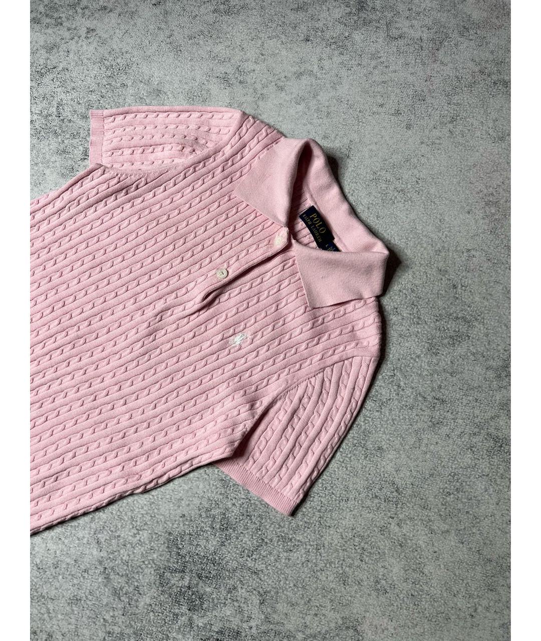 RALPH LAUREN Розовая хлопковая футболка, фото 2