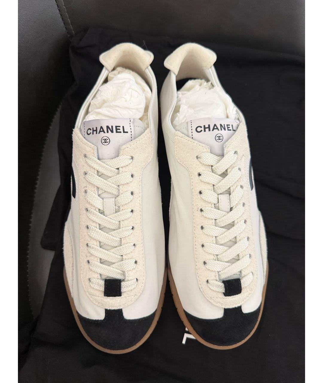 CHANEL Белые кожаные кеды, фото 6