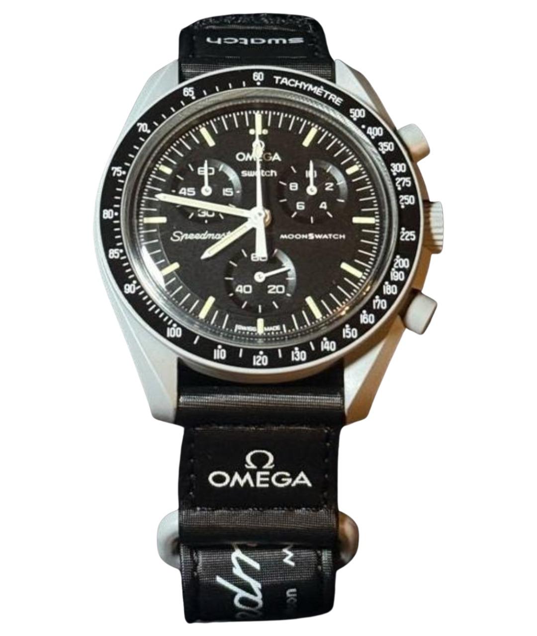 OMEGA Черные часы, фото 1