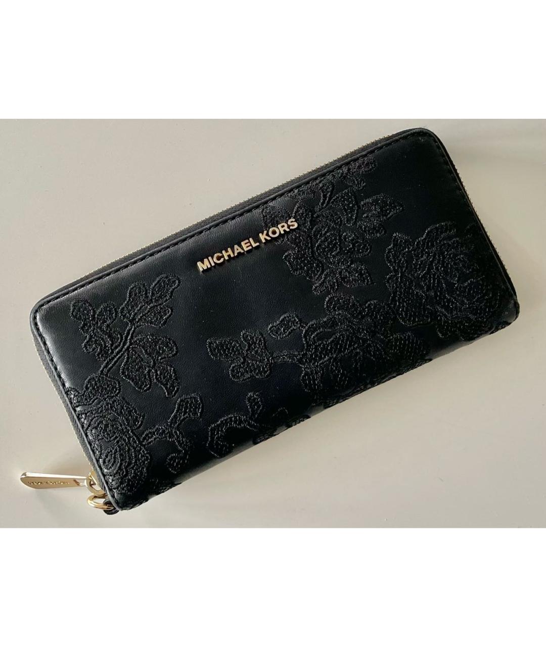 MICHAEL KORS Черный кожаный кошелек, фото 7