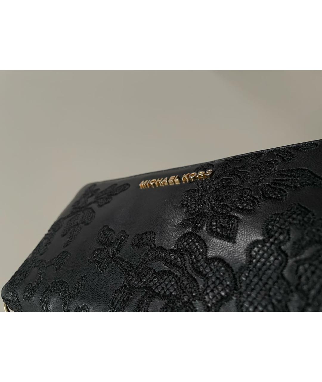 MICHAEL KORS Черный кожаный кошелек, фото 6