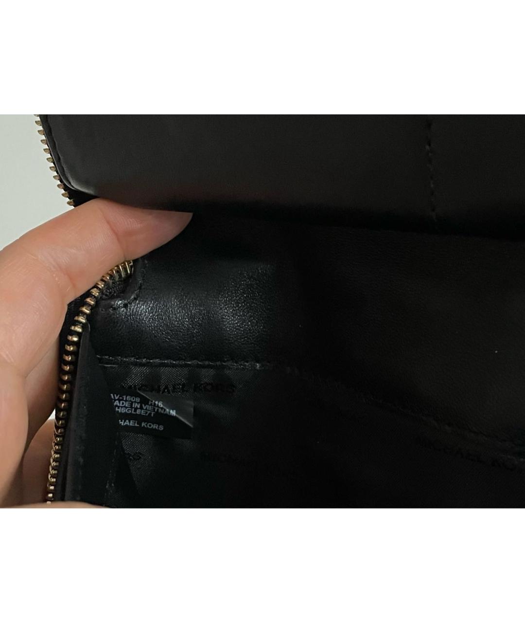 MICHAEL KORS Черный кожаный кошелек, фото 5