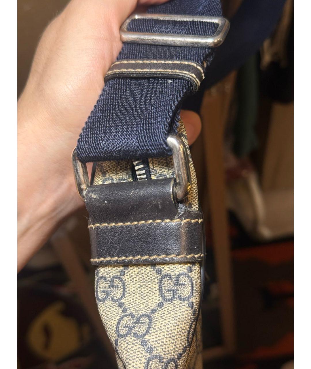 GUCCI Бежевая сумка на плечо из канвы, фото 8