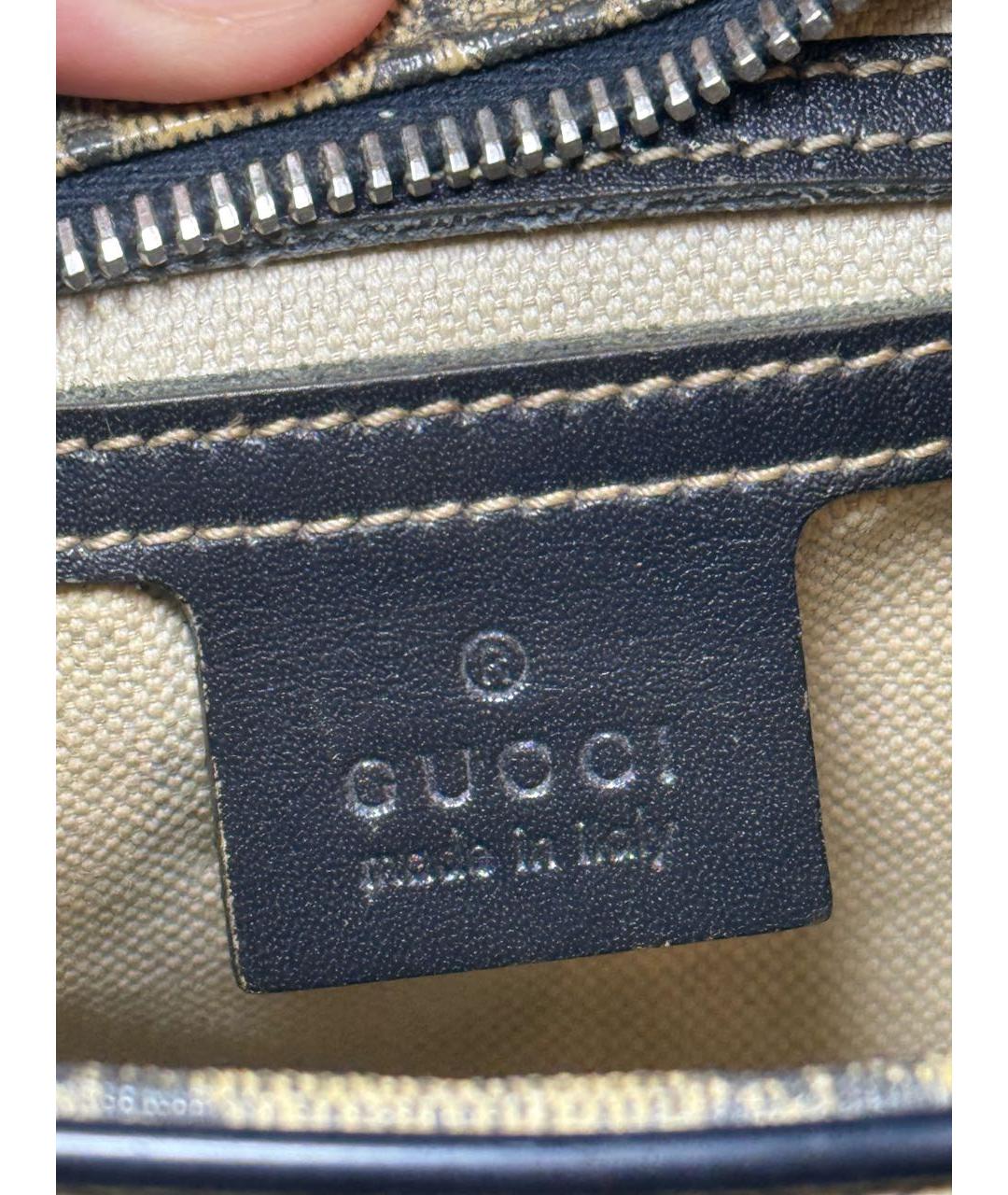 GUCCI Бежевая сумка на плечо из канвы, фото 5