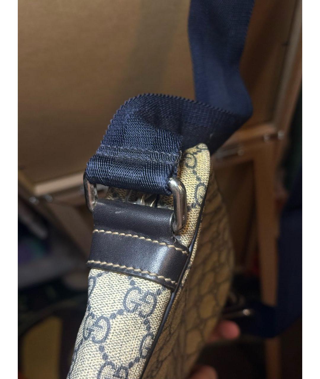 GUCCI Бежевая сумка на плечо из канвы, фото 7