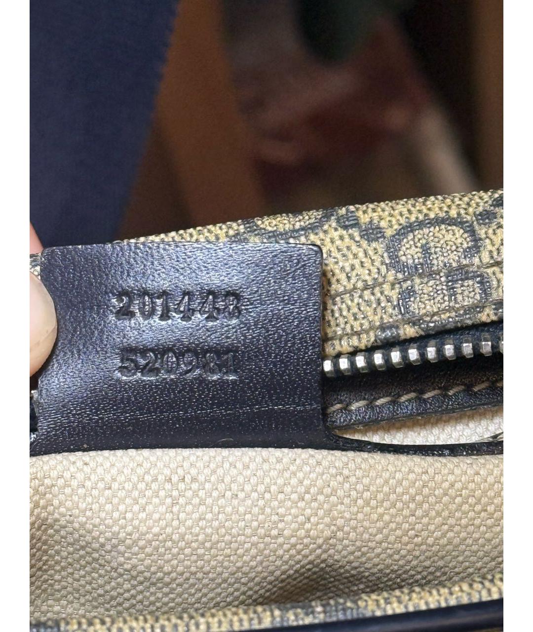 GUCCI Бежевая сумка на плечо из канвы, фото 6
