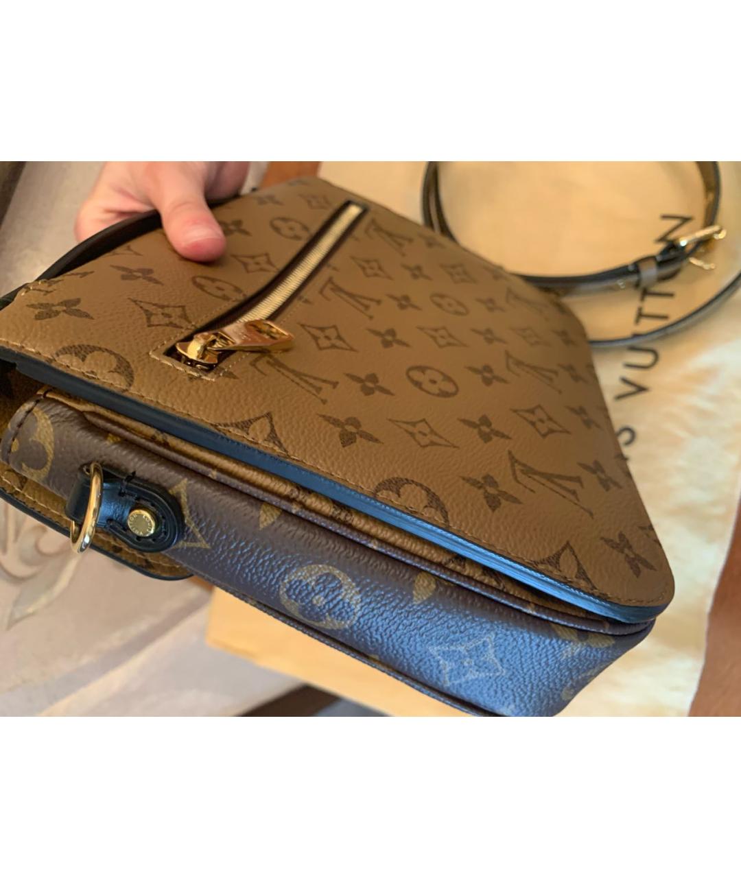 LOUIS VUITTON Коричневая канва сумка через плечо, фото 5