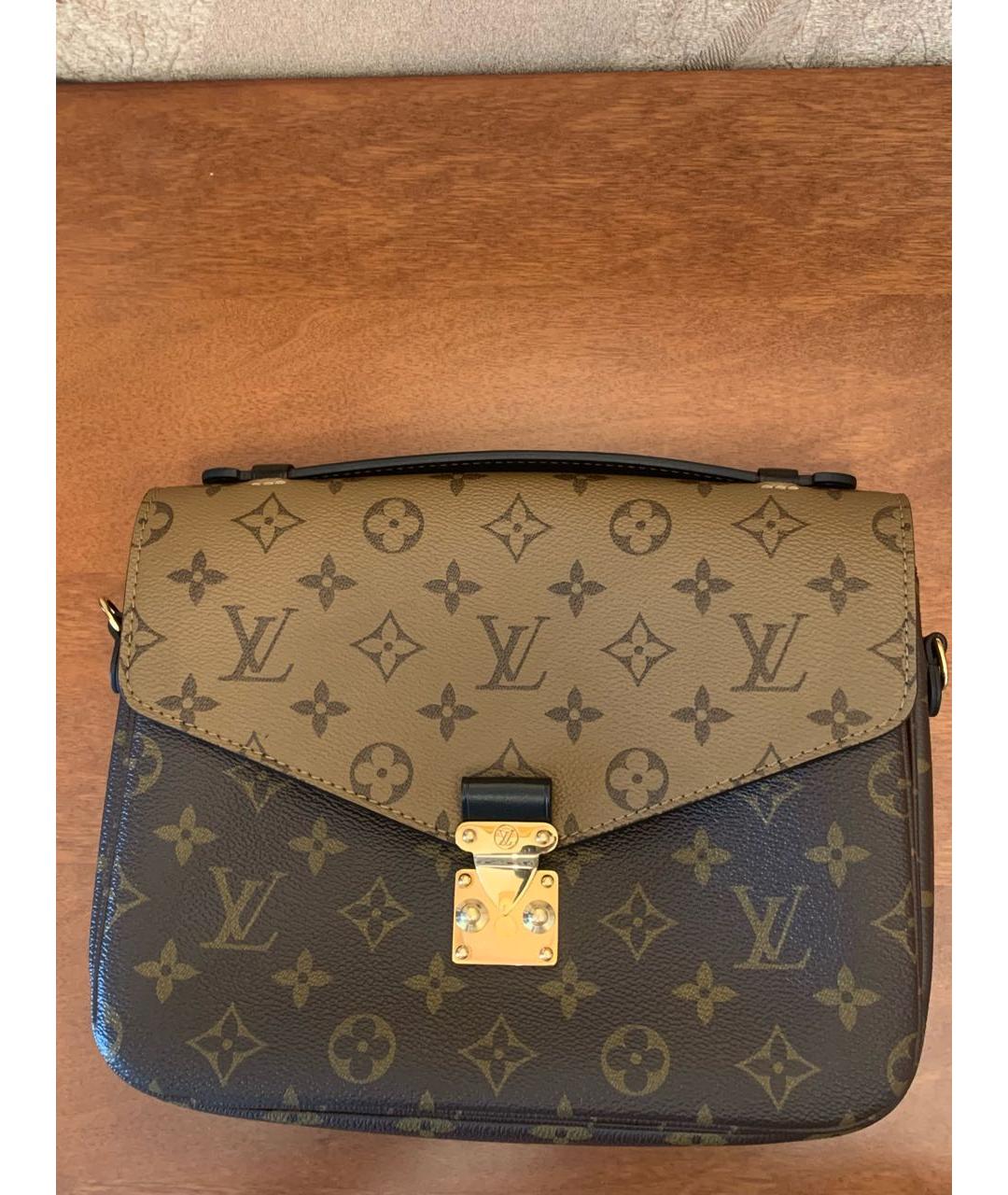 LOUIS VUITTON Коричневая канва сумка через плечо, фото 9