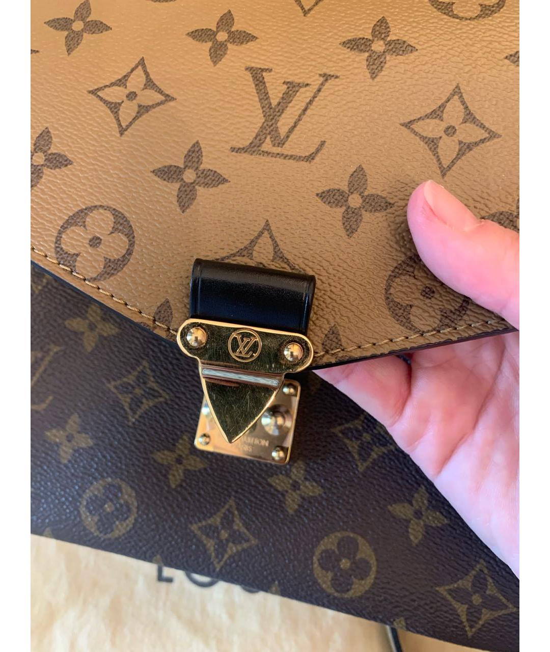 LOUIS VUITTON Коричневая канва сумка через плечо, фото 4