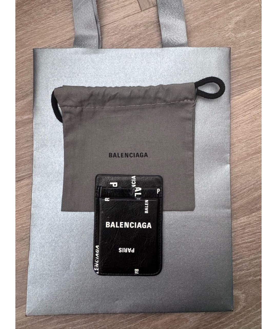 BALENCIAGA Черный кожаный кардхолдер, фото 4