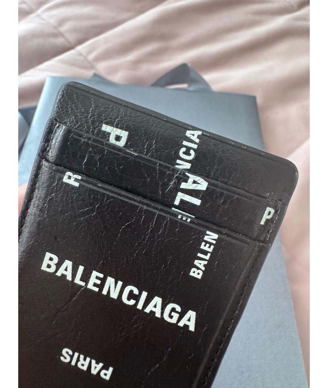 BALENCIAGA Черный кожаный кардхолдер, фото 3