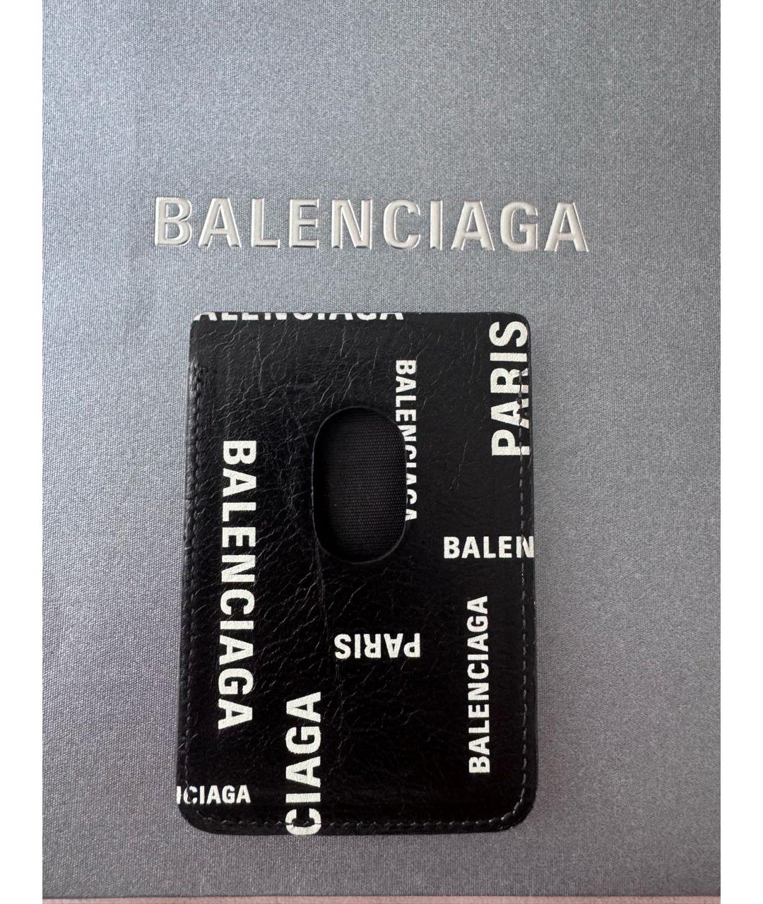 BALENCIAGA Черный кожаный кардхолдер, фото 2