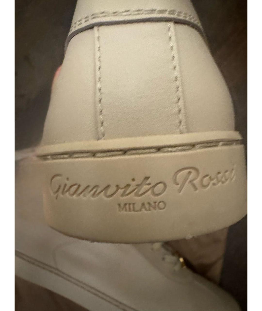 GIANVITO ROSSI Бежевые кожаные кеды, фото 3