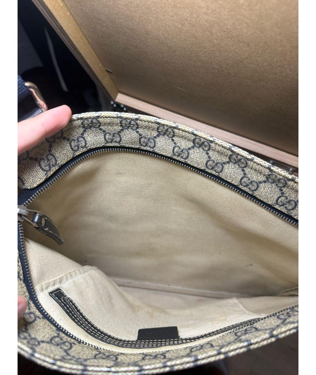 GUCCI Бежевая канва сумка на плечо, фото 4