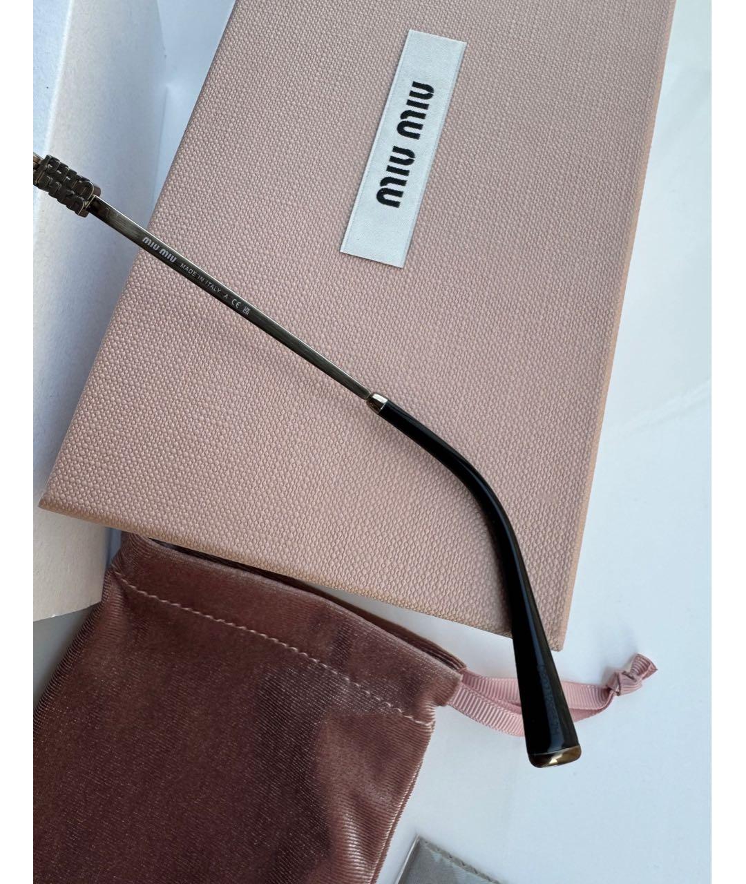 MIU MIU Коричневые металлические солнцезащитные очки, фото 4