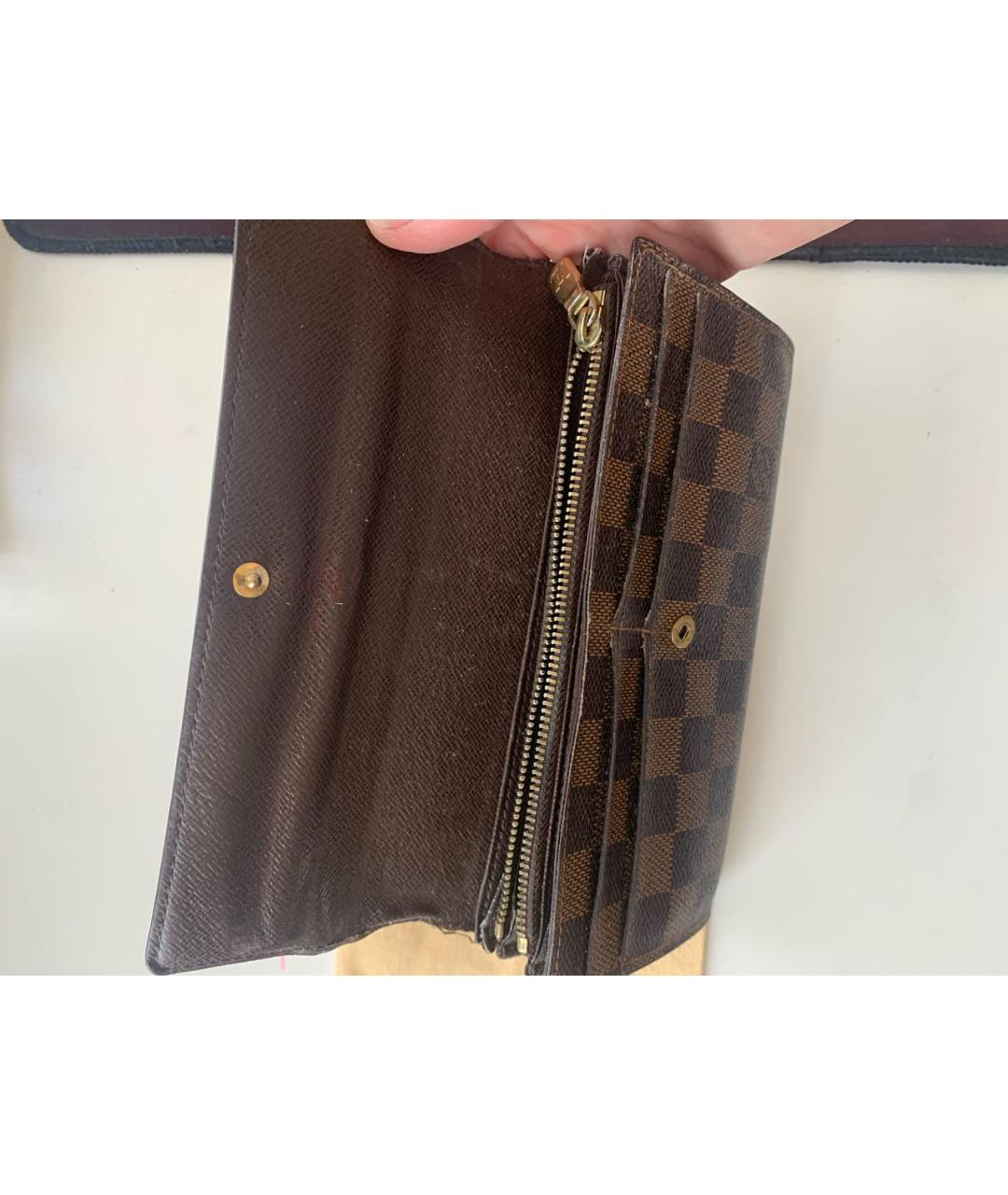 LOUIS VUITTON Коричневый кошелек, фото 4