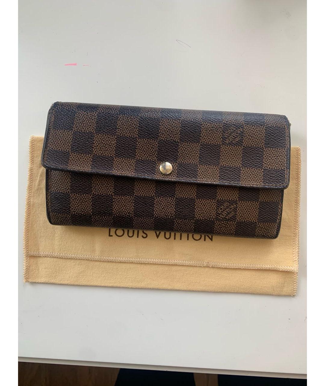 LOUIS VUITTON Коричневый кошелек, фото 3