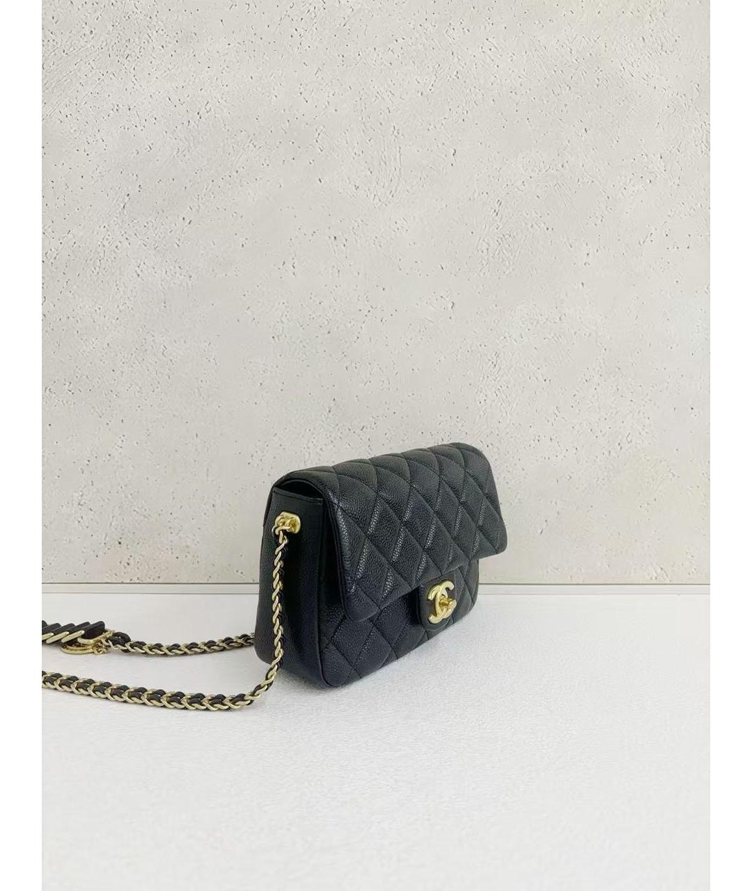 CHANEL Черная кожаная сумка через плечо, фото 4