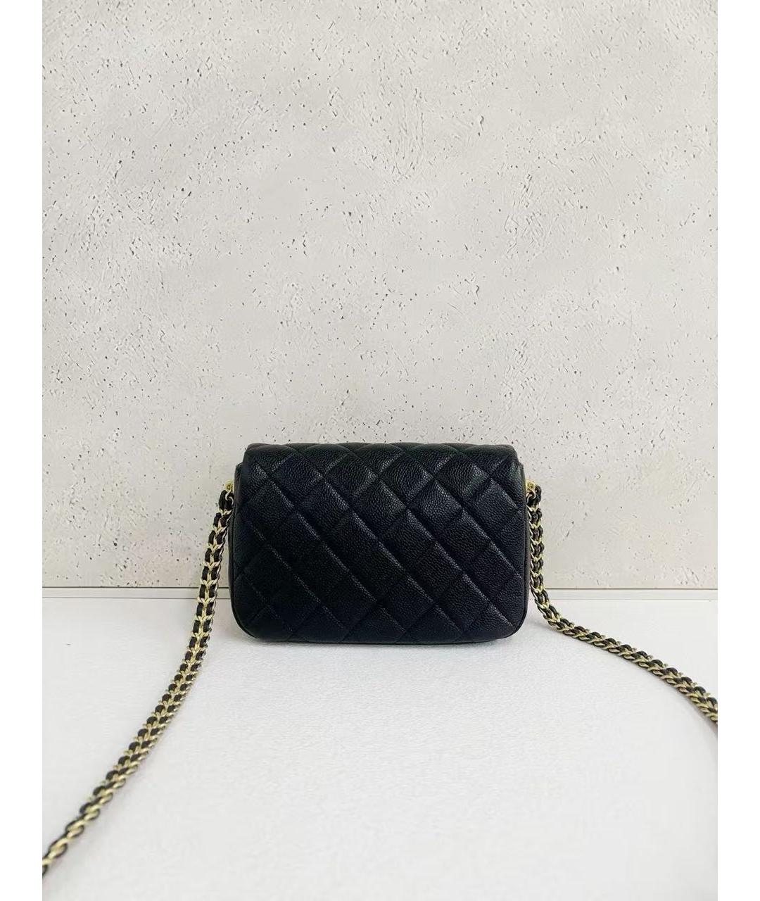 CHANEL Черная кожаная сумка через плечо, фото 3