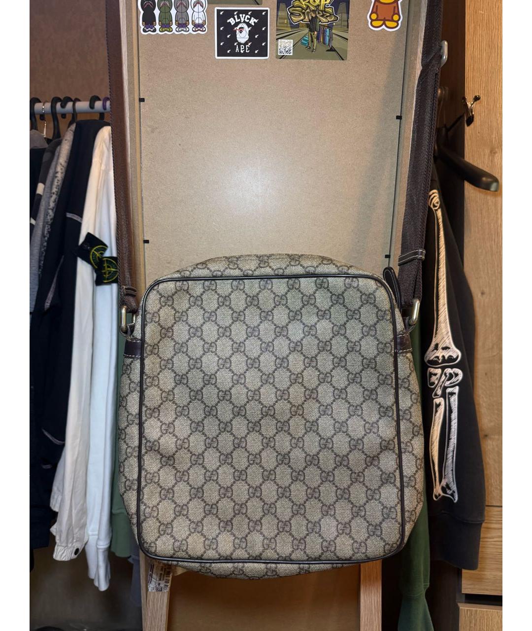 GUCCI Бежевая канва сумка на плечо, фото 2