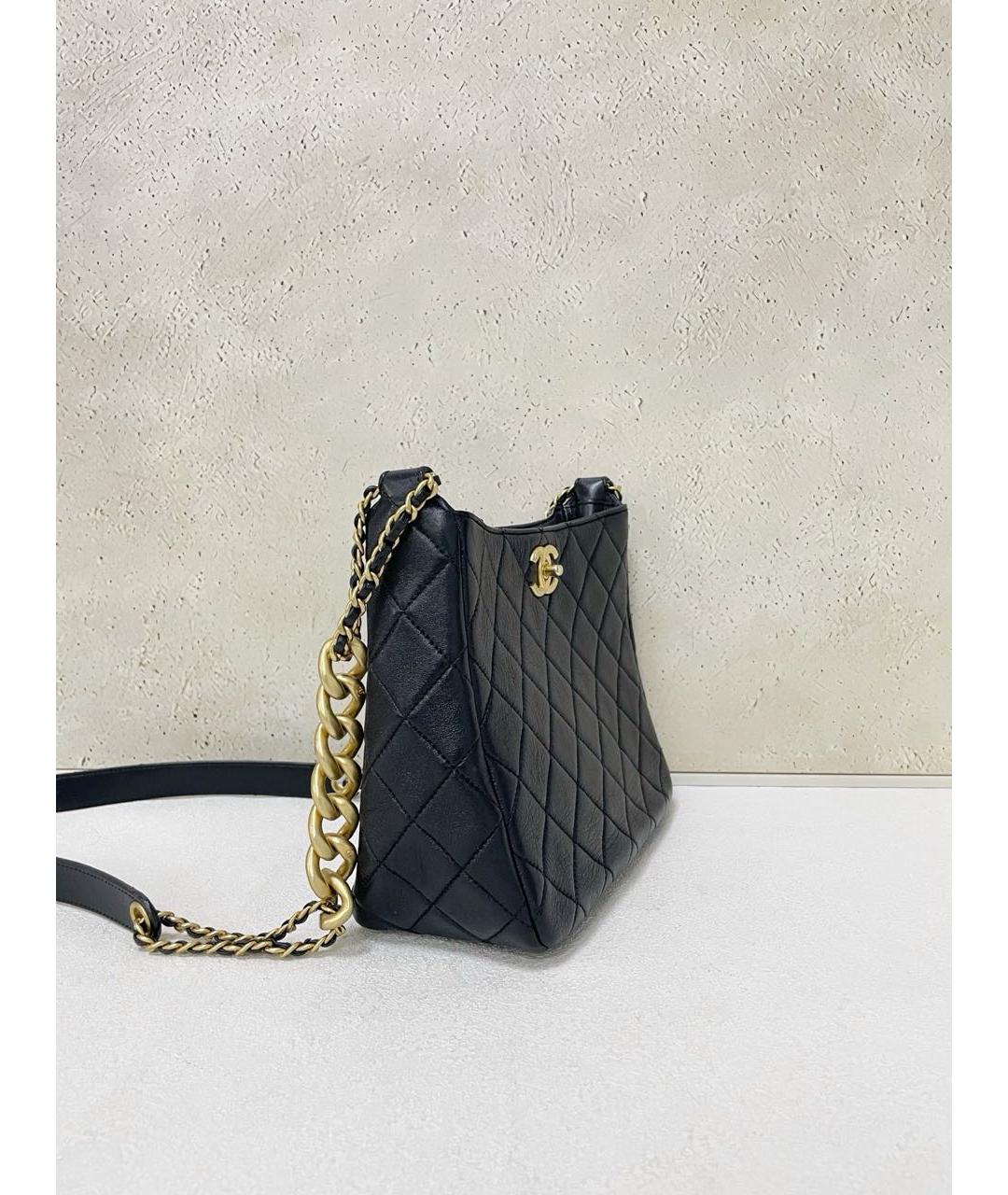 CHANEL Черная кожаная сумка через плечо, фото 4