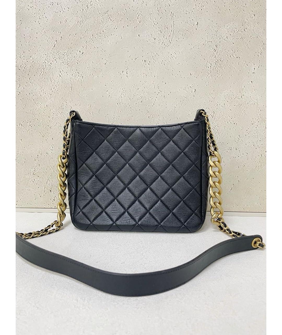 CHANEL Черная кожаная сумка через плечо, фото 3
