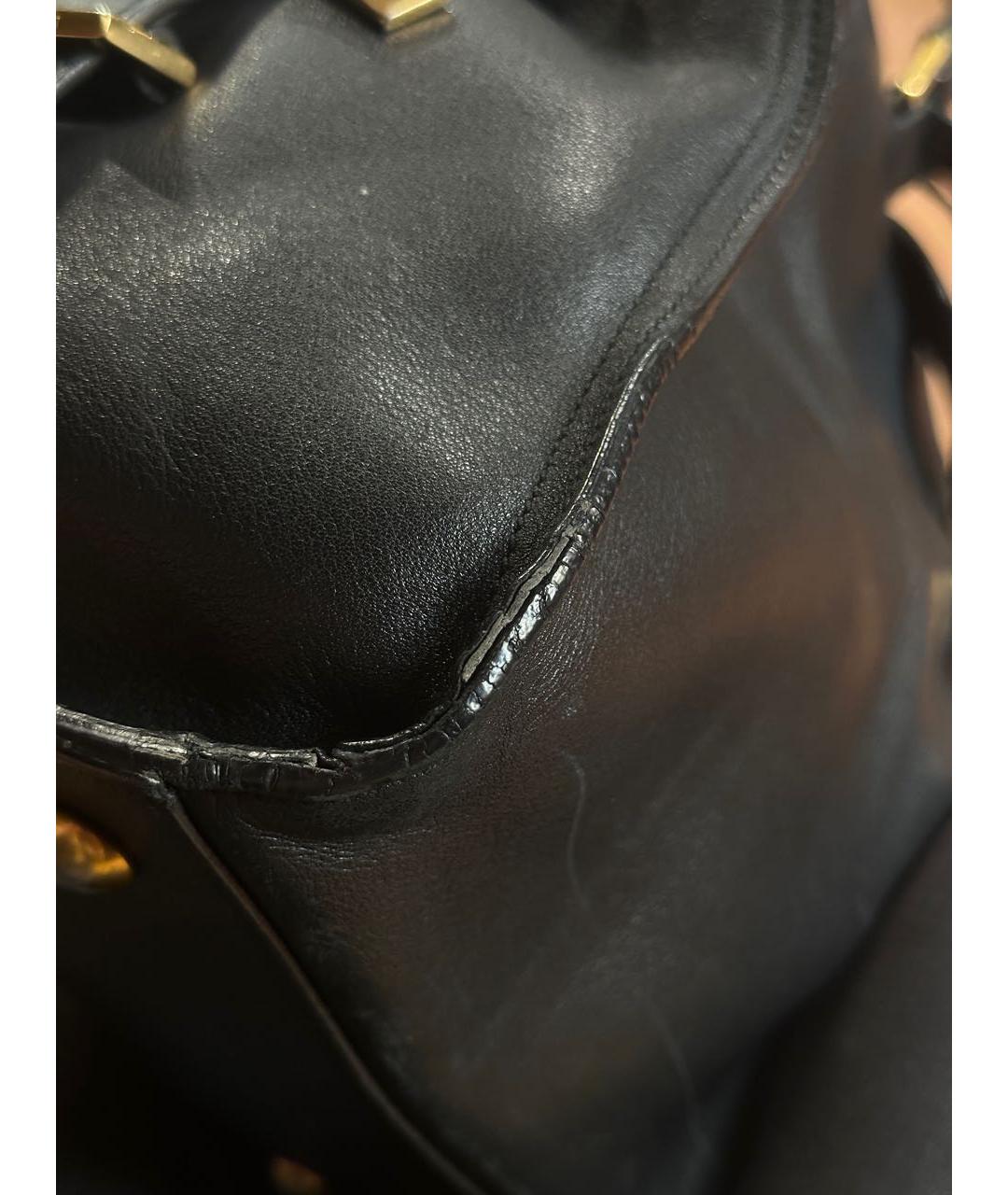 SAINT LAURENT Черная кожаная сумка тоут, фото 6