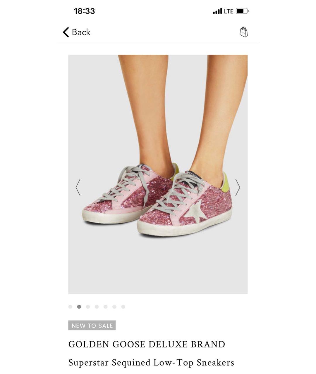 GOLDEN GOOSE Розовые кожаные кеды, фото 2