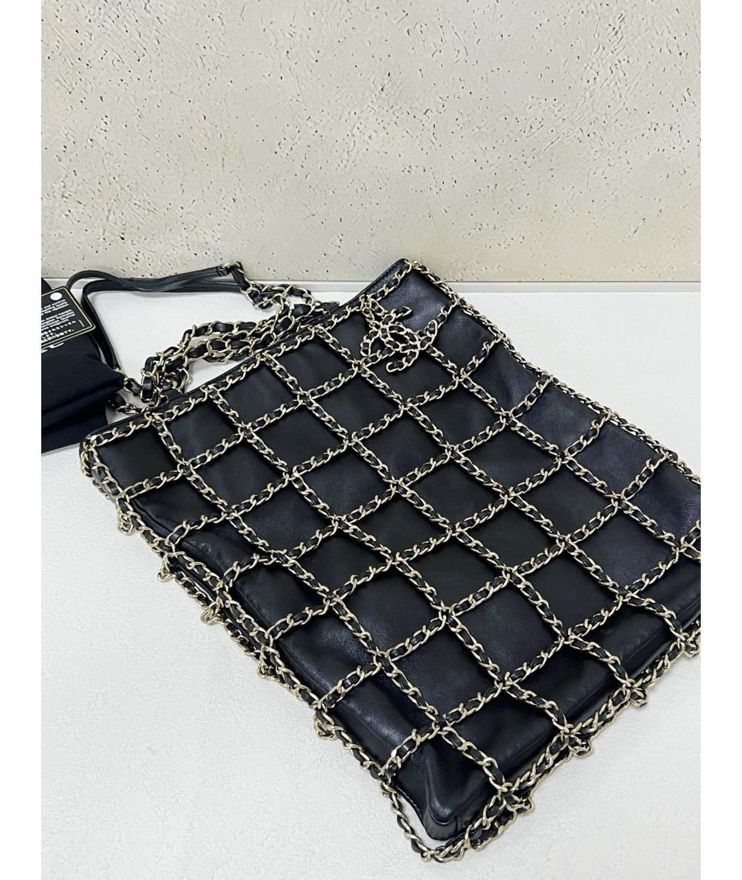 CHANEL Черная кожаная сумка тоут, фото 3