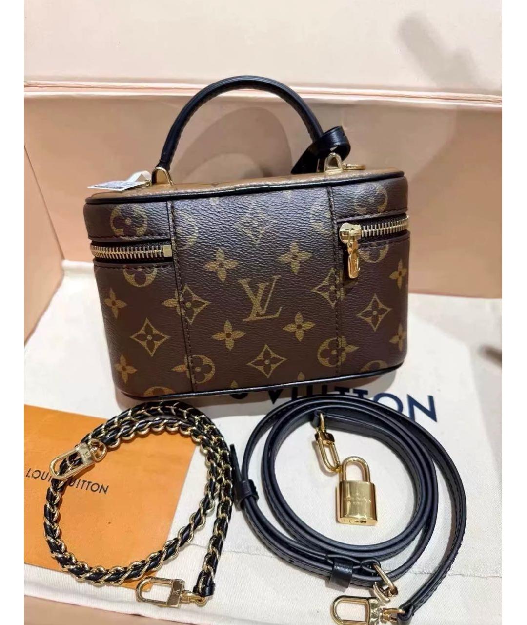 LOUIS VUITTON Коричневая канва косметичка, фото 3