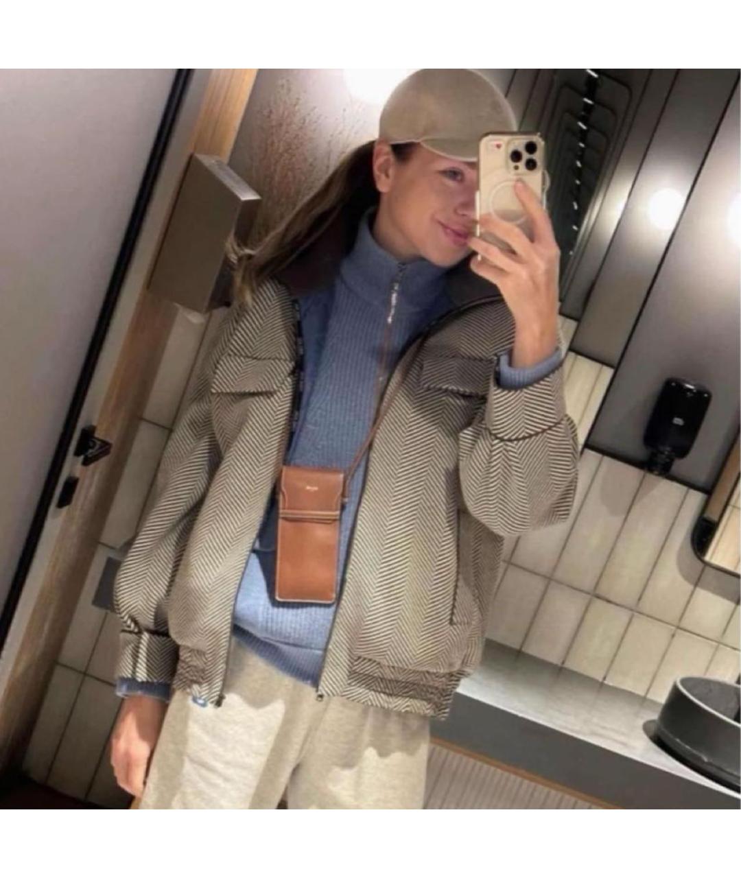 CELINE Коричневая кожаная сумка через плечо, фото 5