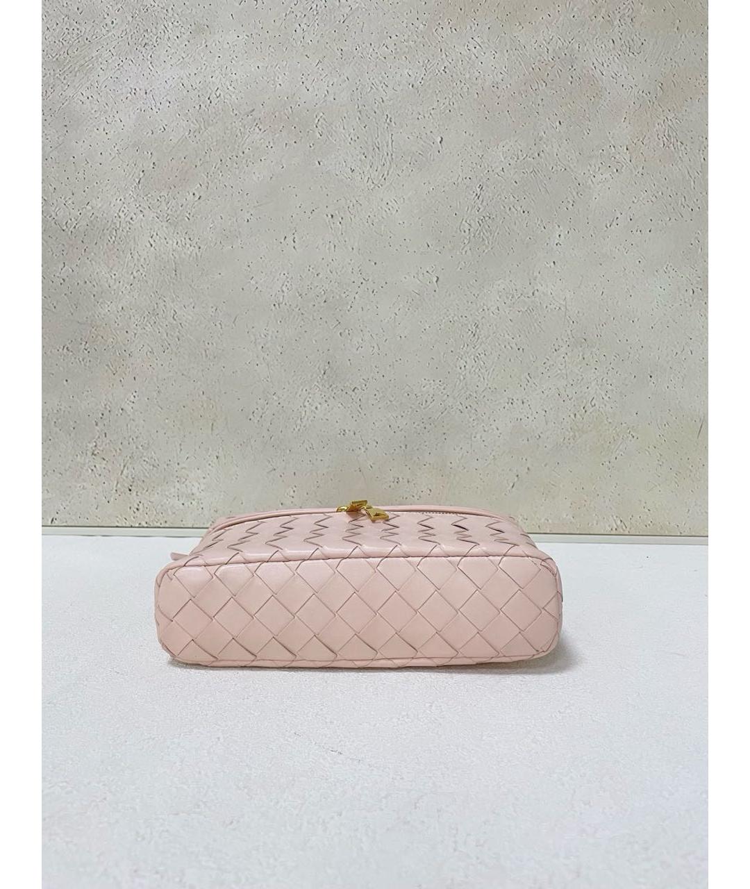 BOTTEGA VENETA Розовая кожаная сумка через плечо, фото 6