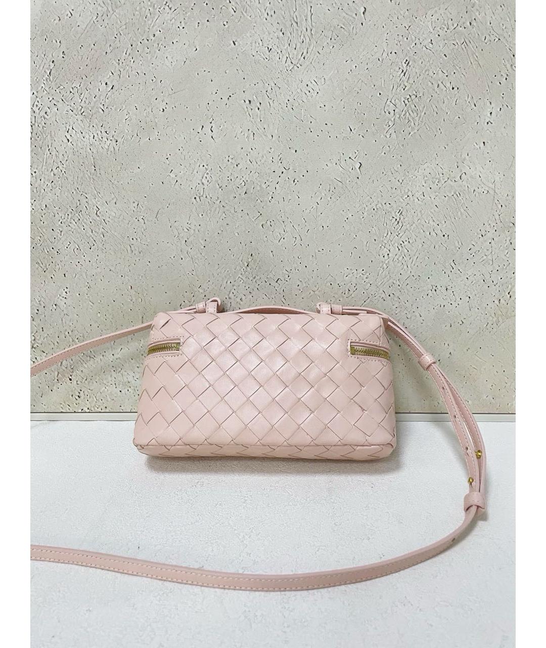 BOTTEGA VENETA Розовая кожаная сумка через плечо, фото 3