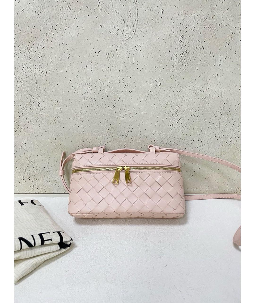BOTTEGA VENETA Розовая кожаная сумка через плечо, фото 7