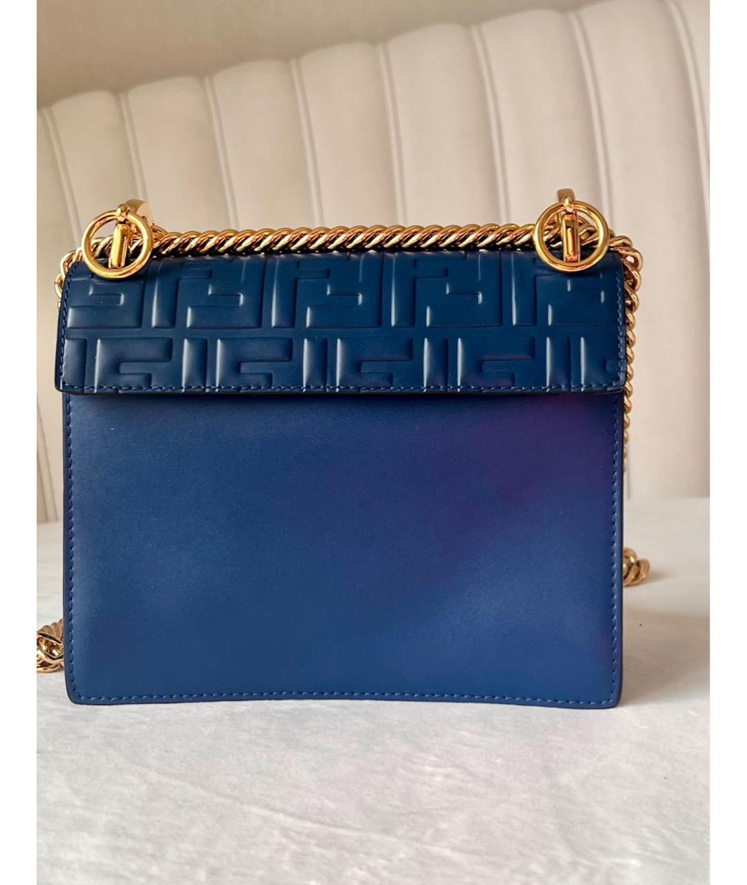 FENDI Темно-синяя кожаная сумка через плечо, фото 2