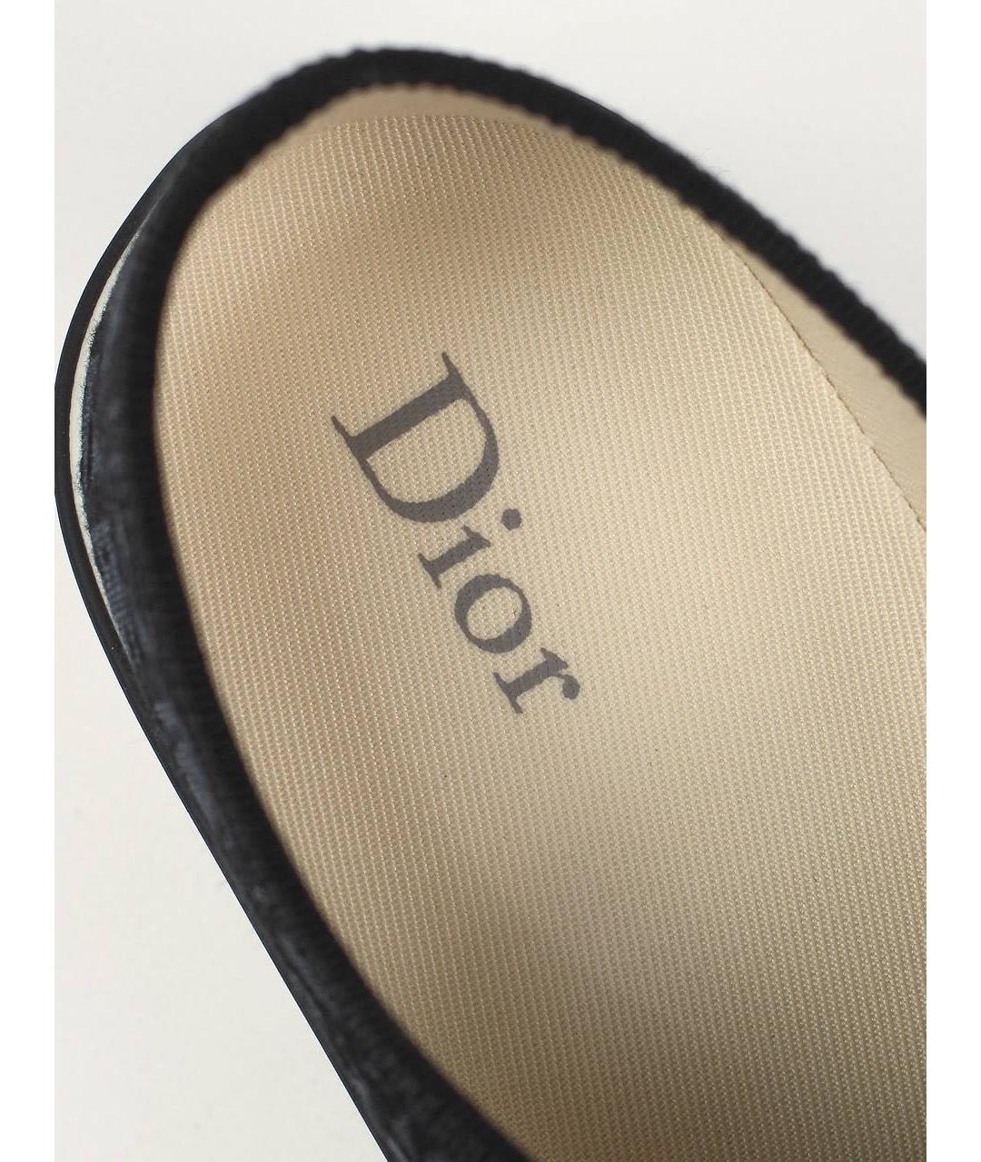 CHRISTIAN DIOR Антрацитовые текстильные низкие кроссовки / кеды, фото 3